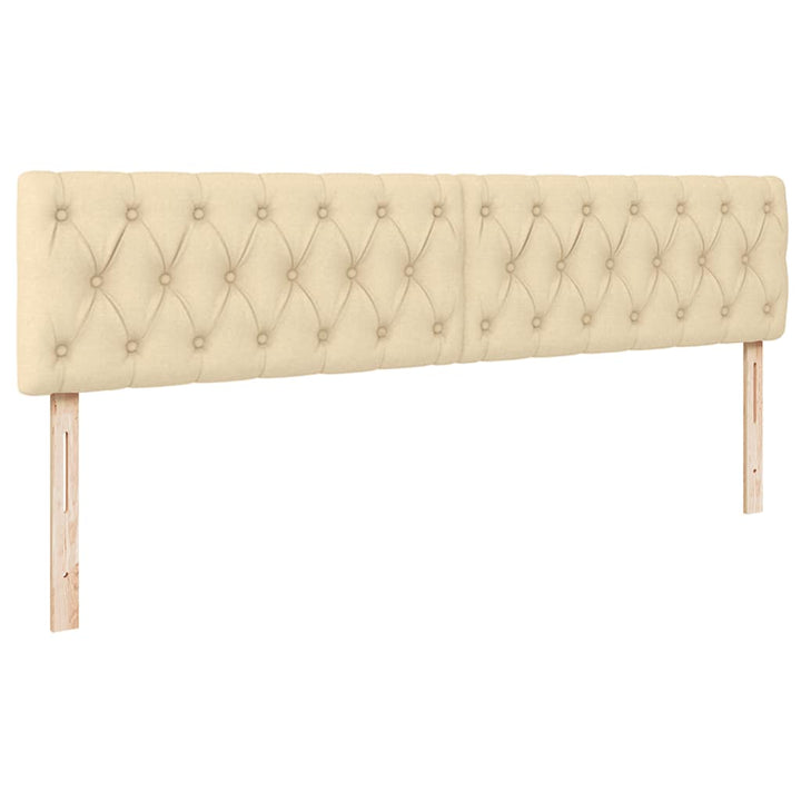 ottoman seng med madras & LEDs 180x200cm stof cremefarvet