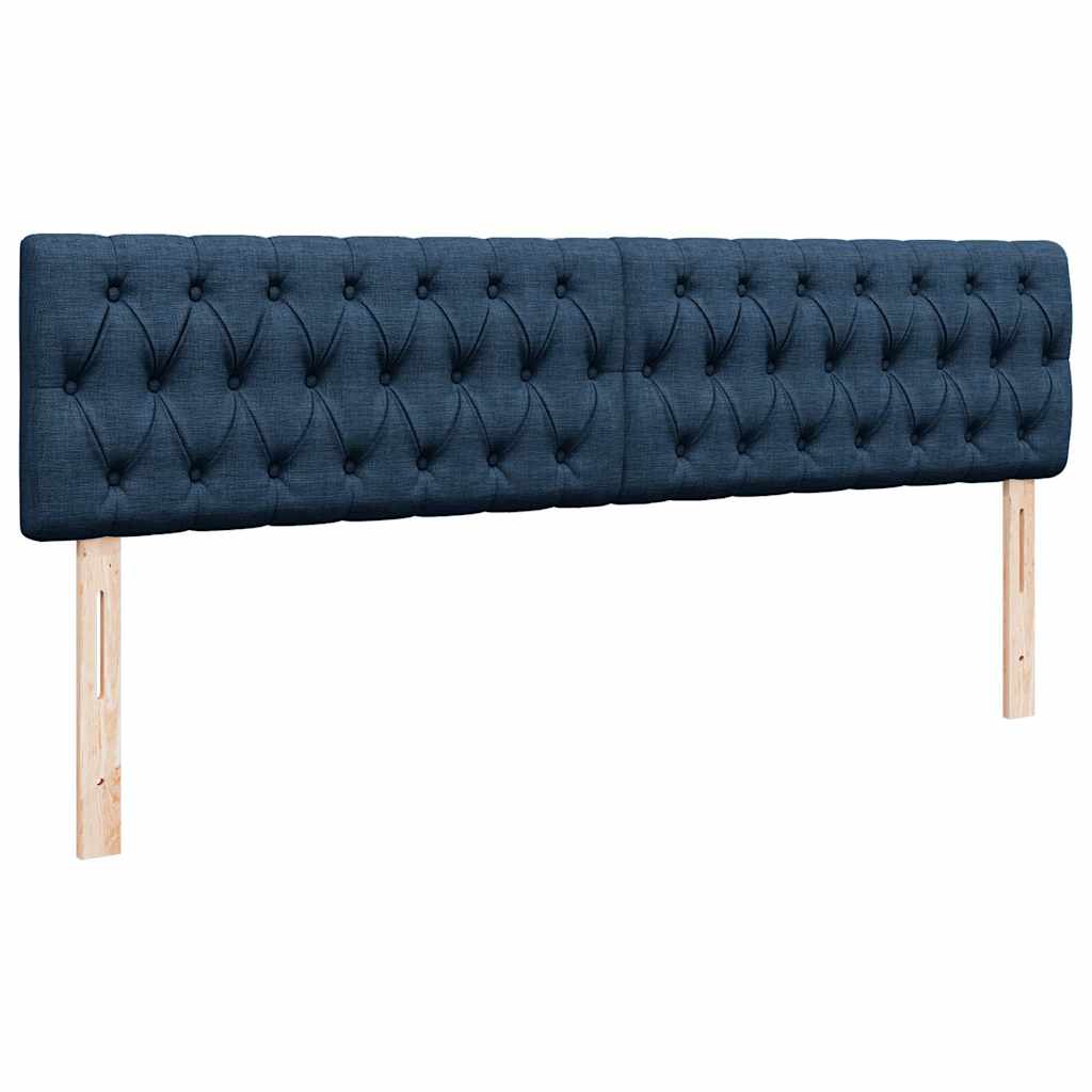 ottoman seng med madras & LEDs 180x200cm stof blå
