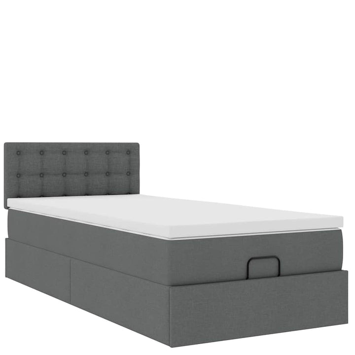osmannisk sengeramme med madras 90x190 cm stof mørkegrå