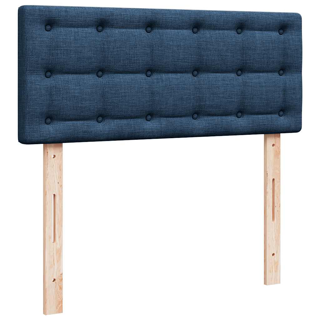 ottoman seng med madras & LEDs 120x190cm stof blå