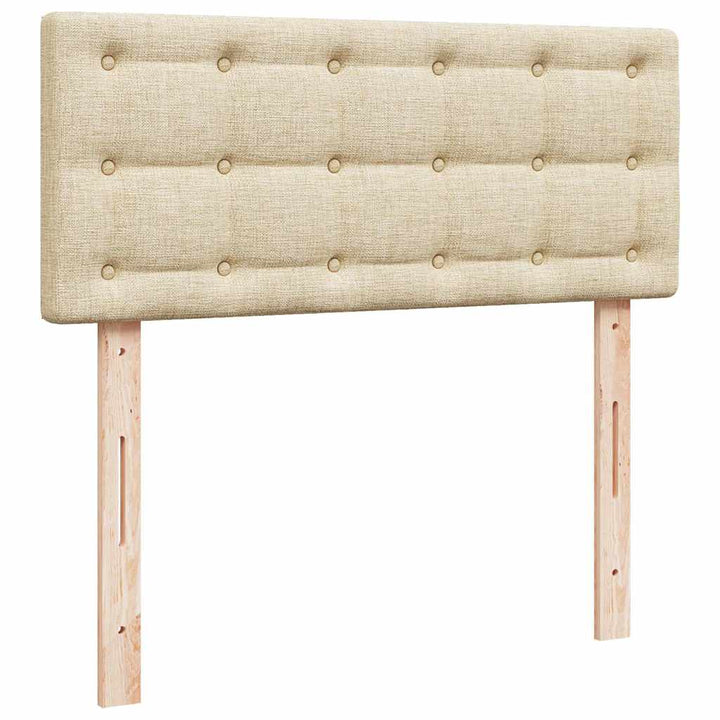 osmannisk sengeramme med madras 120x200 cm stof cremefarvet