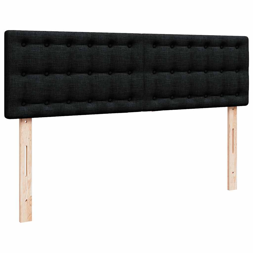 ottoman seng med madras & LEDs 140x190 cm stof Sort