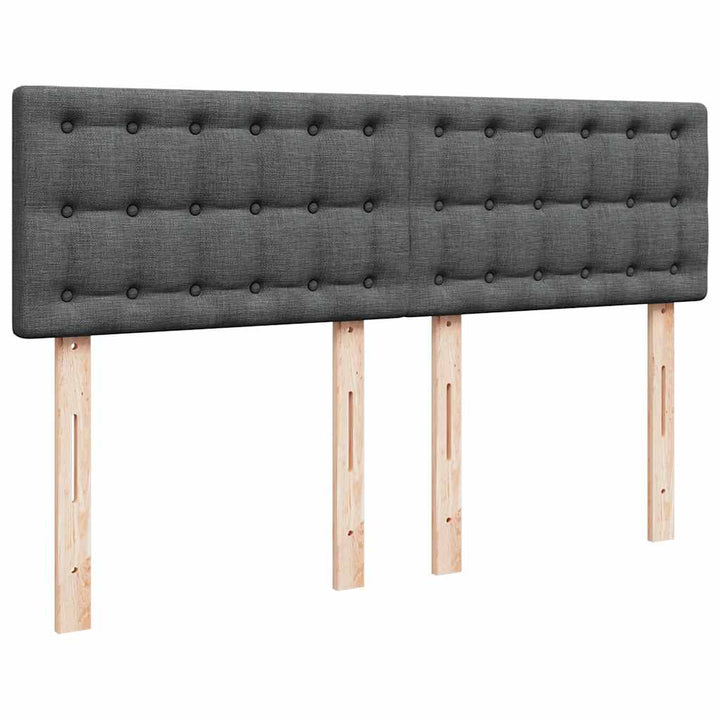 Ottoman seng med madras & LEDs Mørkegrå 140x200 cm Stof