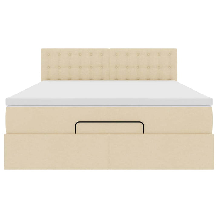 Ottoman seng med madras & LEDs fløde 140x200 cm Stof