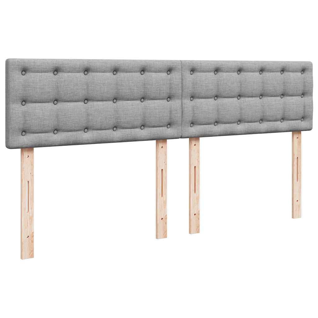 ottoman seng med madras 160x200 cm stof lysegrå