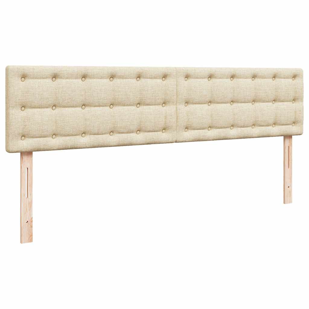 osmannisk sengeramme med madras 160x200 cm stof cremefarvet