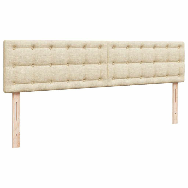 osmannisk sengeramme med madras 160x200 cm stof cremefarvet