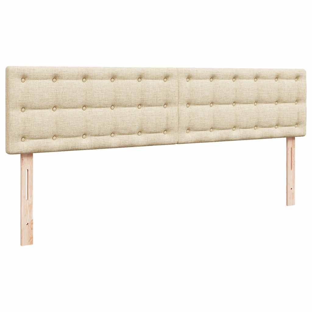 ottoman seng med madras & LEDs 180x200cm stof cremefarvet