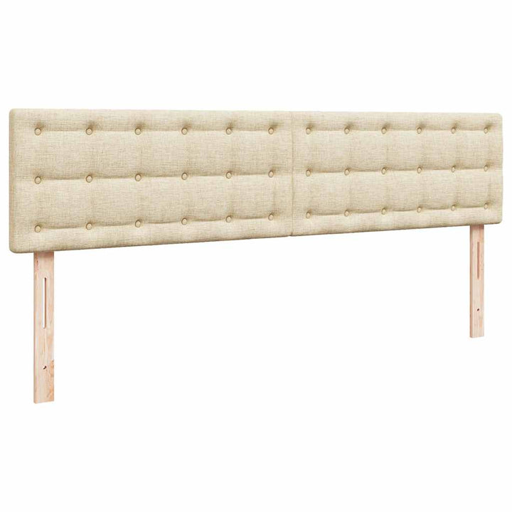 ottoman seng med madras & LEDs 180x200cm stof cremefarvet