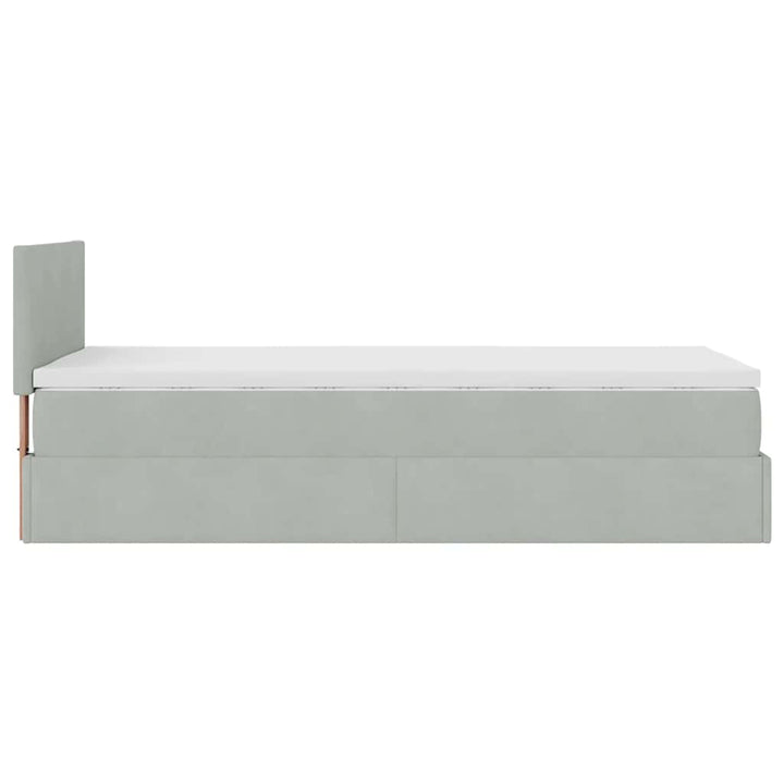 osmannisk sengeramme med madras 90x200 cm fløjl lysegrå