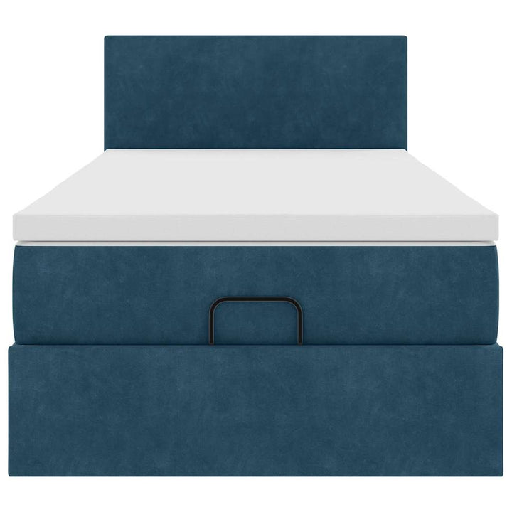 osmannisk sengeramme med madras 100x200 cm fløjl mørkeblå