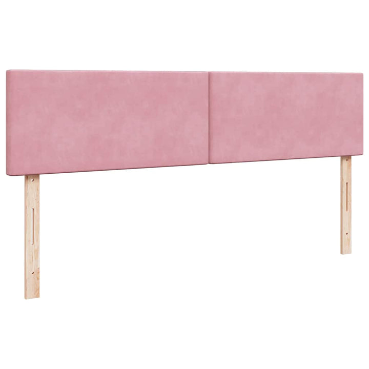 ottoman seng med madras & LEDs 180x200cm fløjl lyserød