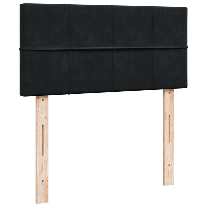 ottoman seng med madras & LEDs 80x200 cm fløjl sort
