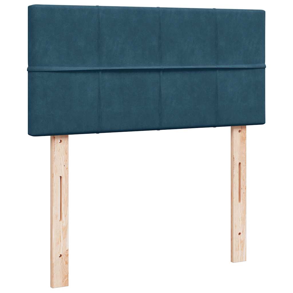 ottoman seng med madras & LEDs 80x200 cm fløjl mørkeblå