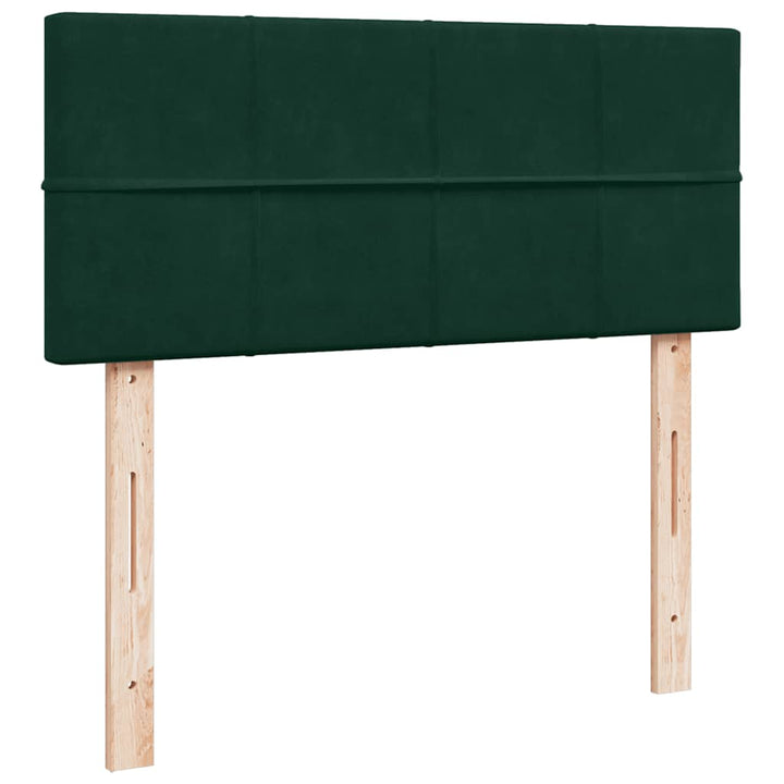 ottoman seng med madras & LEDs 120x190cm fløjl mørkegrøn