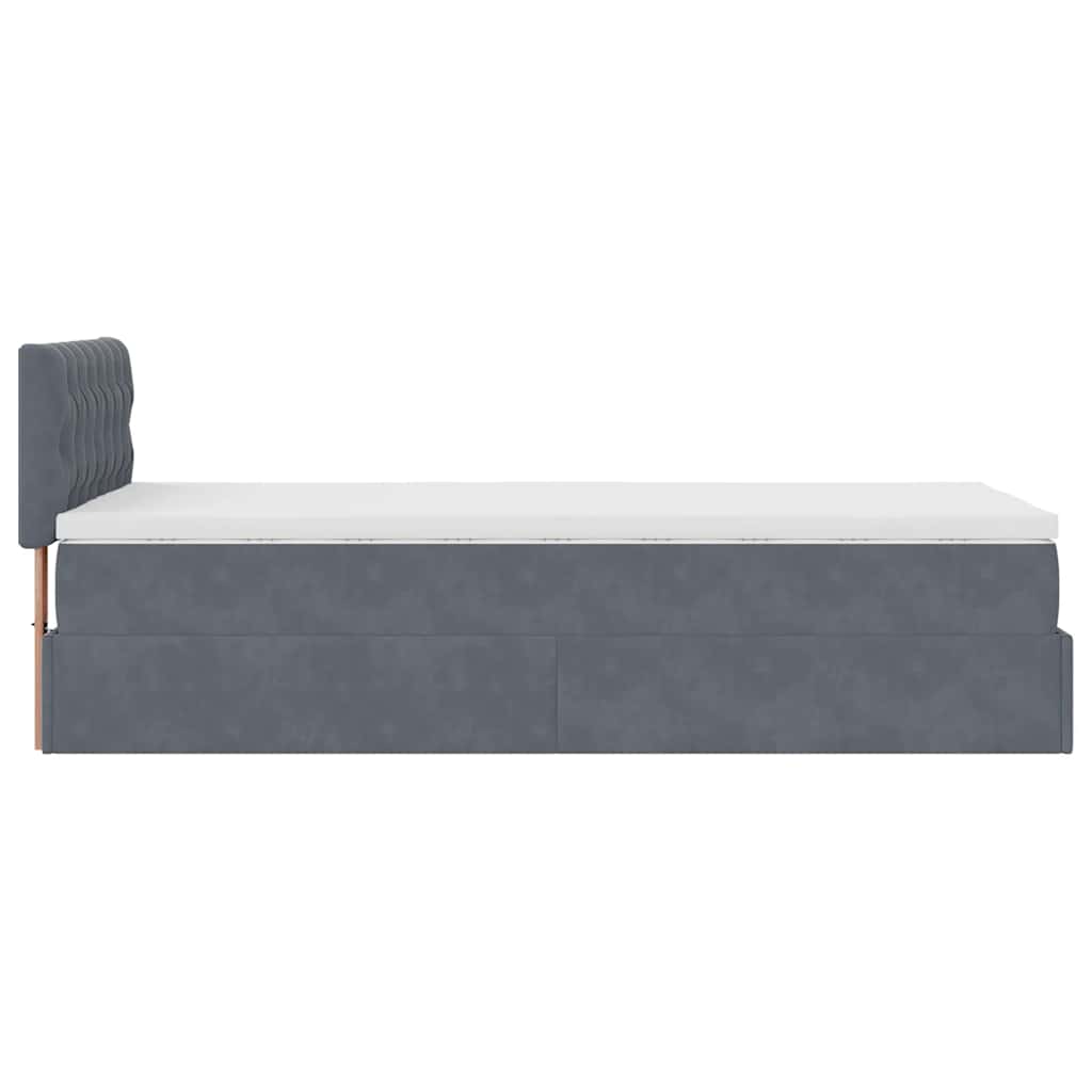 osmannisk sengeramme med madras 80x200 cm fløjl mørkegrå