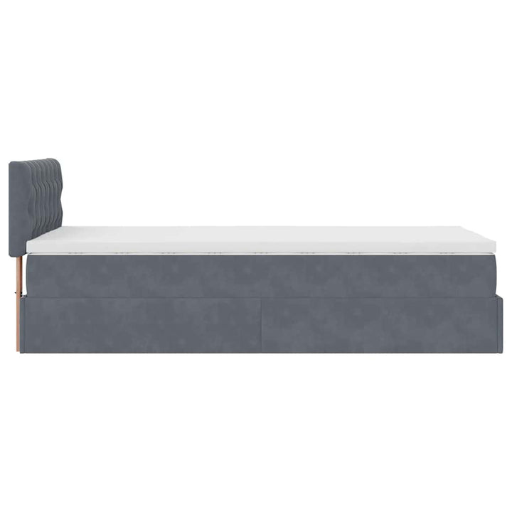 osmannisk sengeramme med madras 80x200 cm fløjl mørkegrå