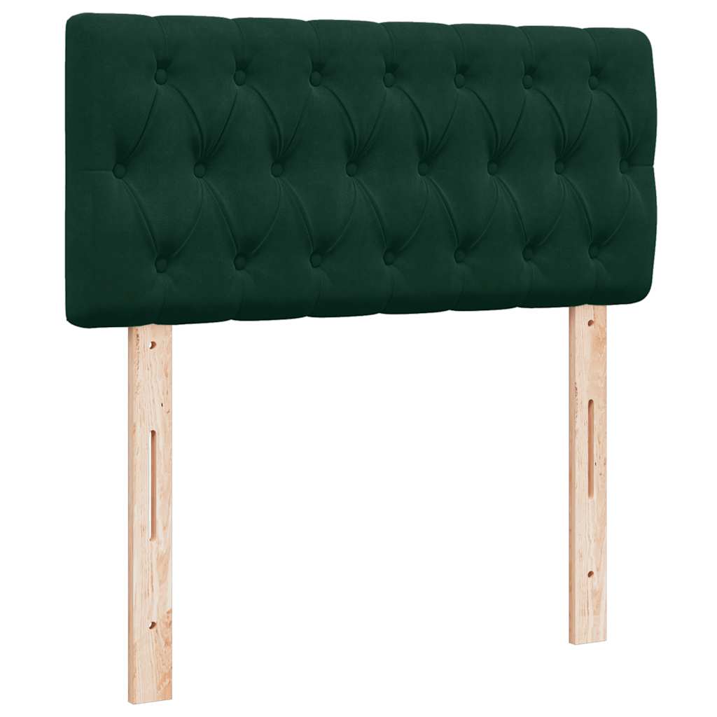 ottoman seng med madras & LEDs 80x200 cm fløjl mørkegrøn