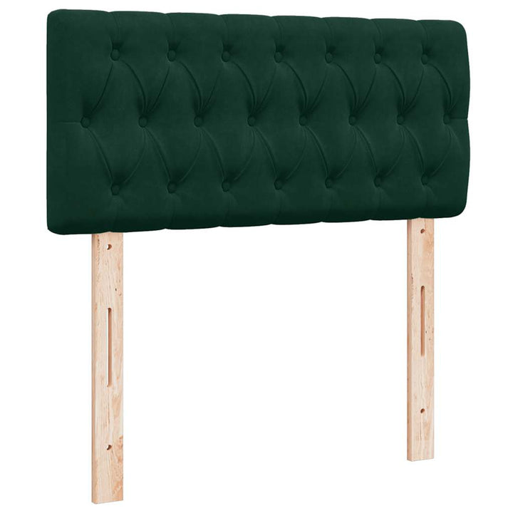 ottoman seng med madras & LEDs 80x200 cm fløjl mørkegrøn