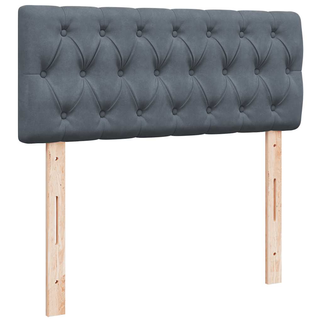 ottoman seng med madras & LEDs 120x190cm fløjl mørkegrå