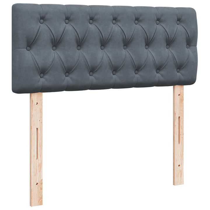 ottoman seng med madras & LEDs 120x190cm fløjl mørkegrå