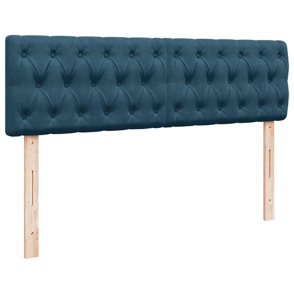 osmannisk sengeramme med madras 140x200 cm fløjl mørkeblå