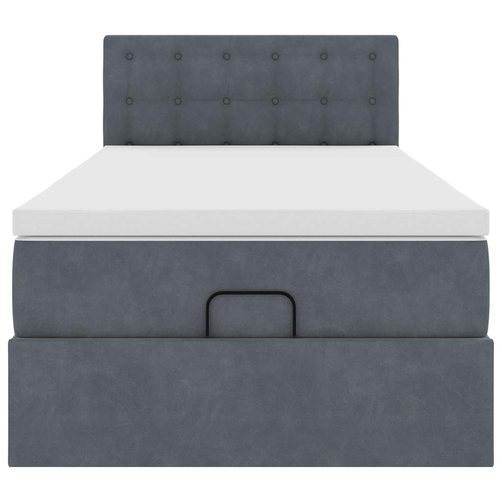 osmannisk sengeramme med madras 90x190 cm fløjl mørkegrå
