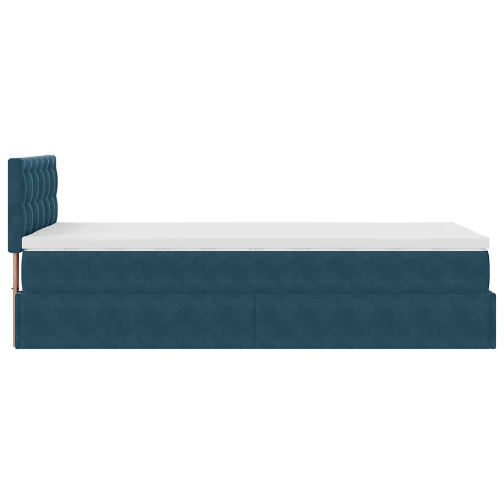 osmannisk sengeramme med madras 90x190 cm fløjl mørkeblå