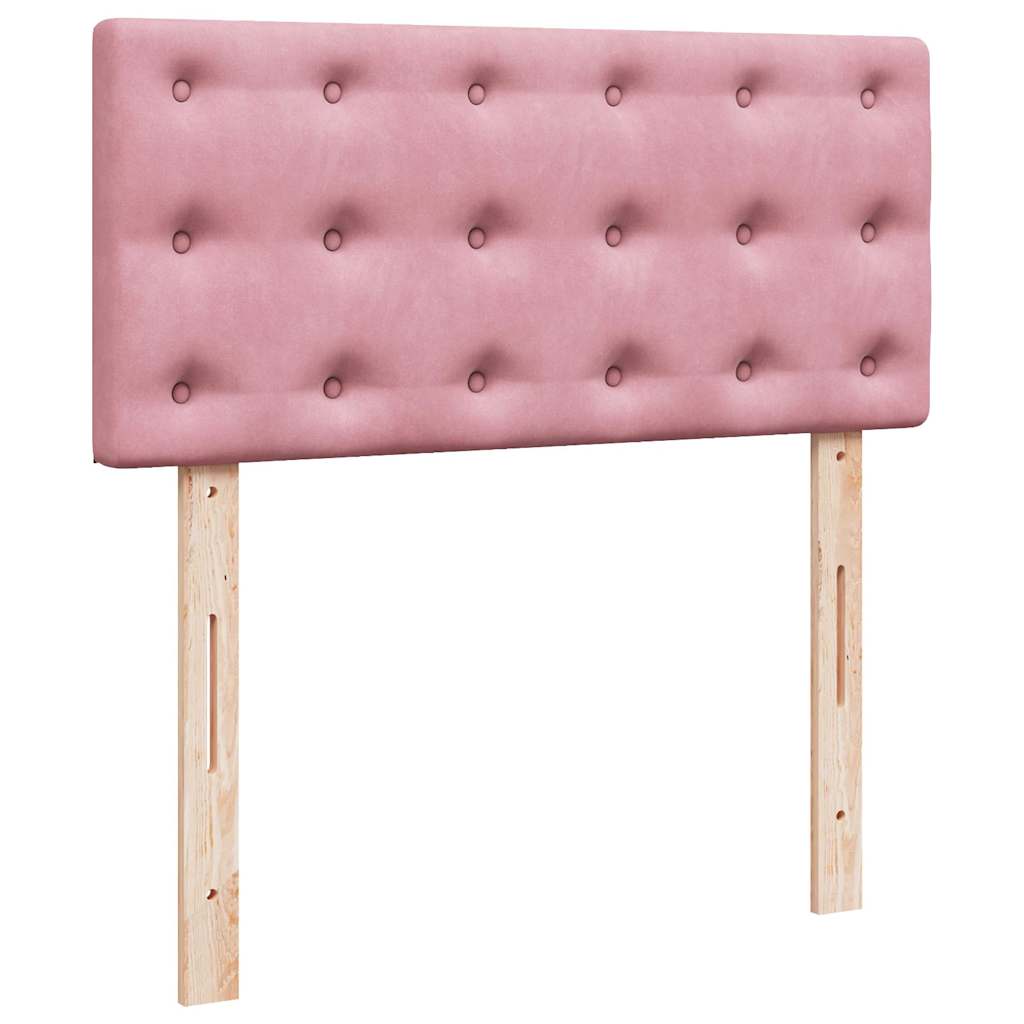 osmannisk sengeramme med madras 90x190 cm fløjl lyserød