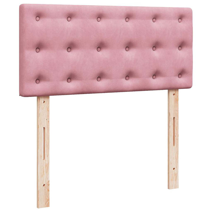 osmannisk sengeramme med madras 90x190 cm fløjl lyserød