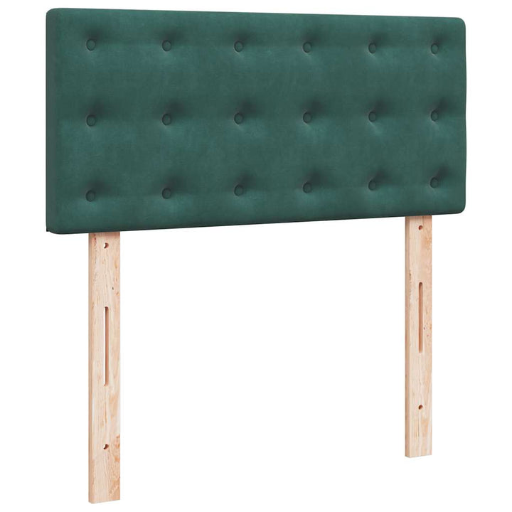ottoman seng med madras & LEDs 90x200cm fløjl mørkegrøn
