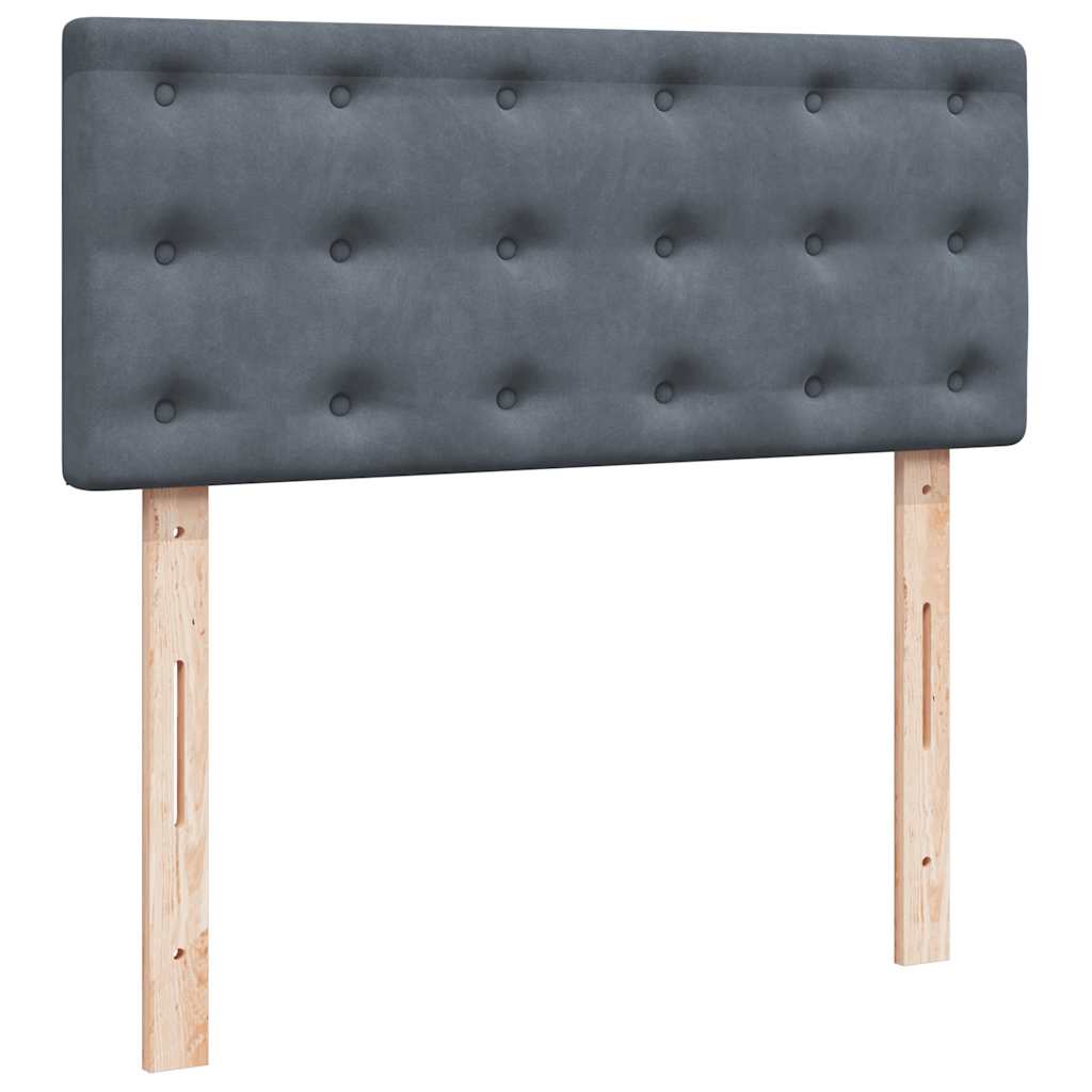 ottoman seng med madras & LEDs 120x190cm fløjl mørkegrå