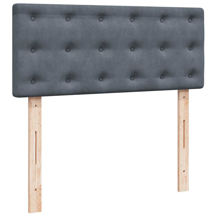 ottoman seng med madras & LEDs 120x190cm fløjl mørkegrå