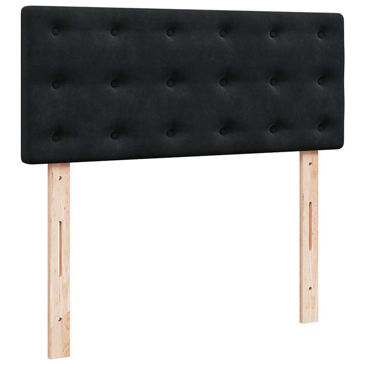 ottoman seng med madras & LEDs 120x190cm fløjl sort