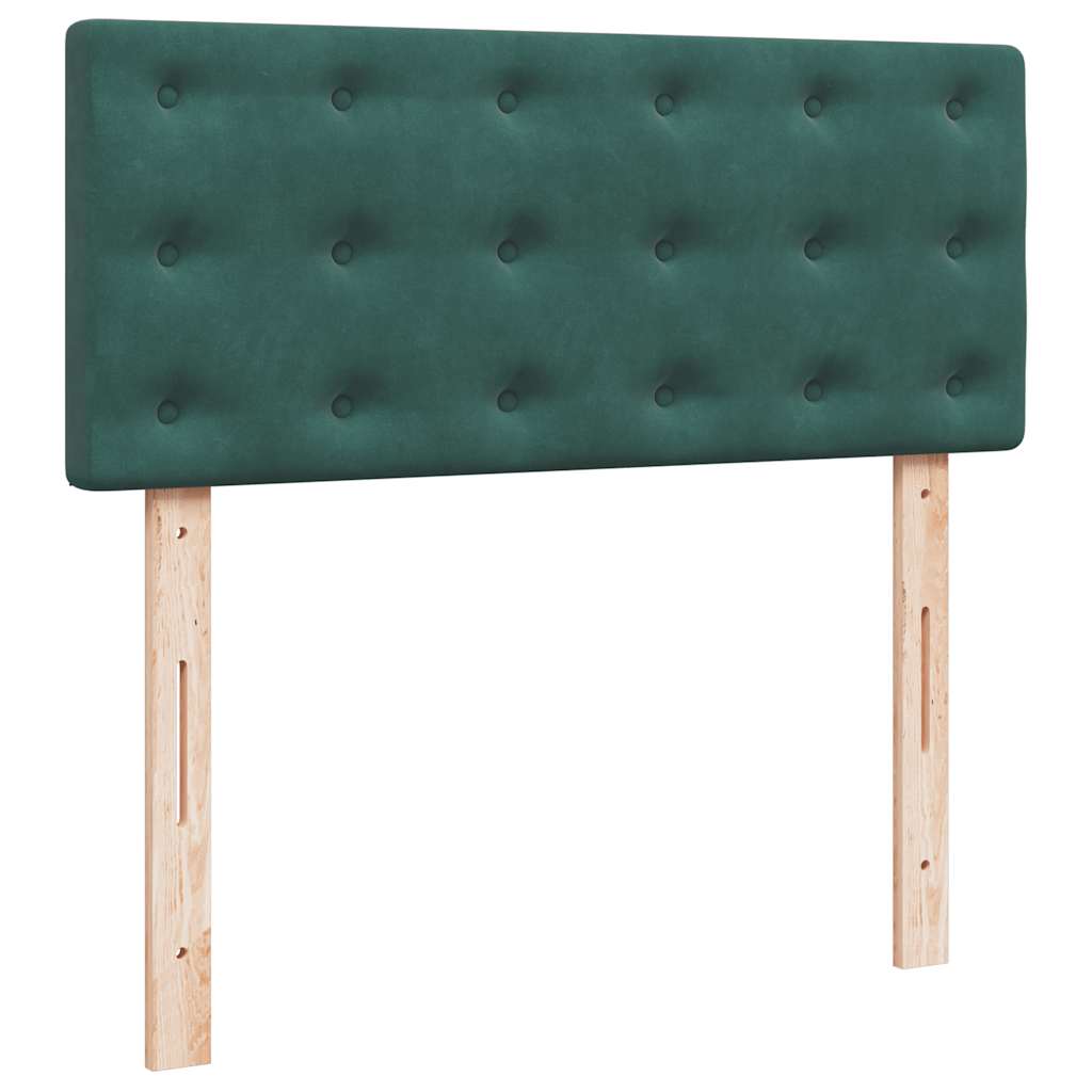 ottoman seng med madras & LEDs 120x190cm fløjl mørkegrøn
