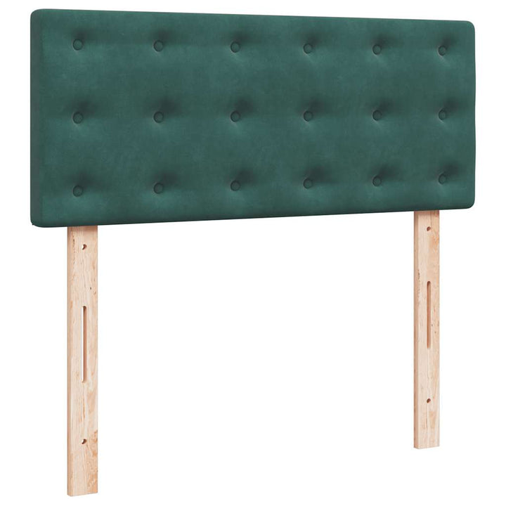 ottoman seng med madras & LEDs 120x190cm fløjl mørkegrøn