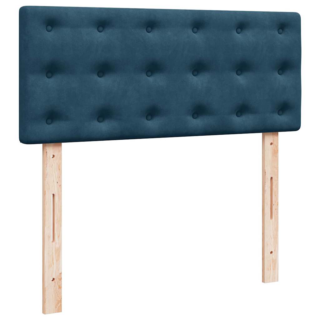 ottoman seng med madras & LEDs 120x190cm fløjl blå