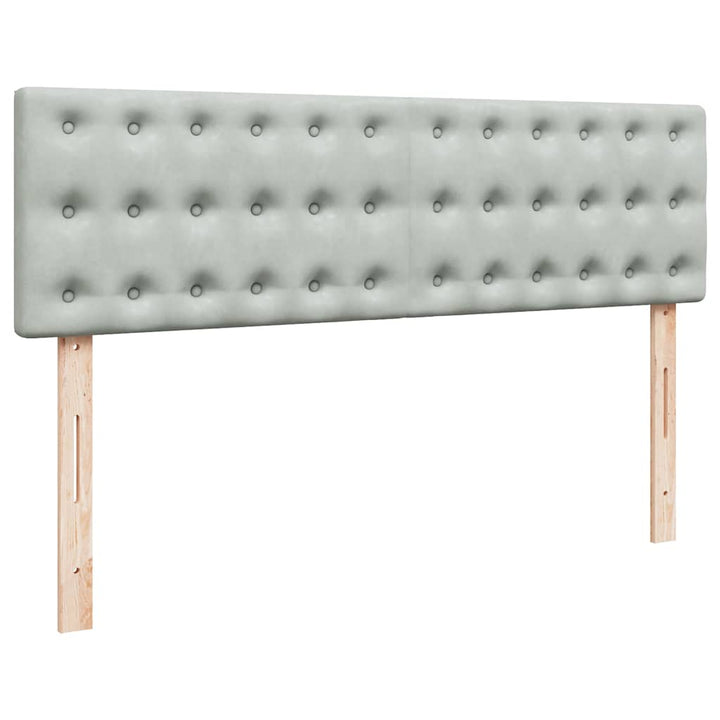 osmannisk sengeramme med madras 140x190 cm fløjl lysegrå