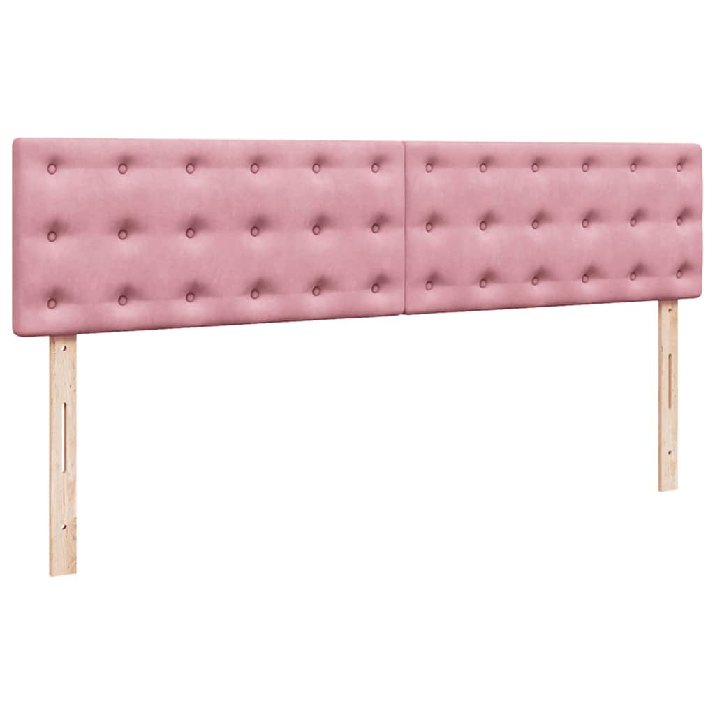 ottoman seng med madras & LEDs 180x200cm fløjl lyserød