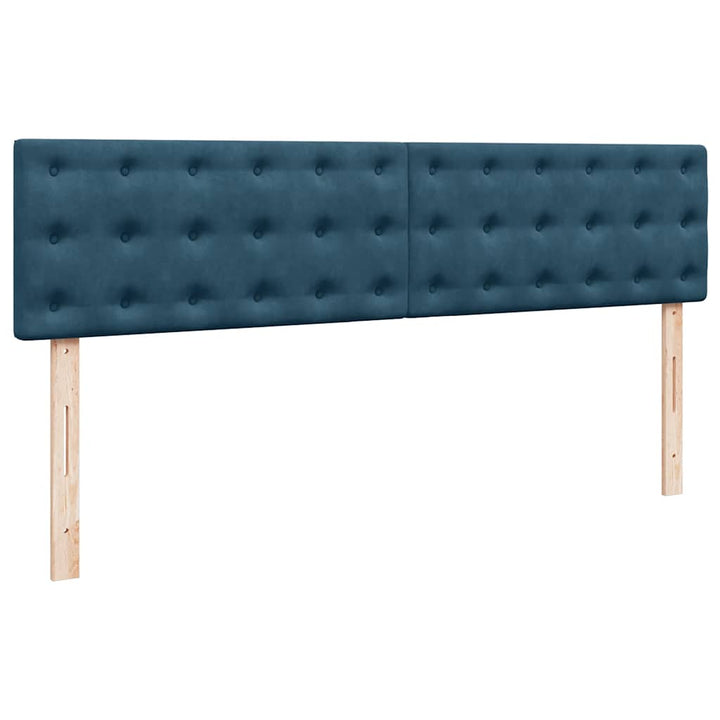 Ottoman seng med madrasser & LEDs Mørkeblå 200x200cm Fløjl