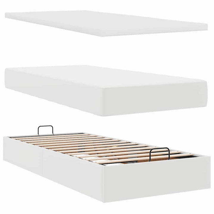 osmannisk sengeramme med madrasser 180x200 cm kunstlæder hvid
