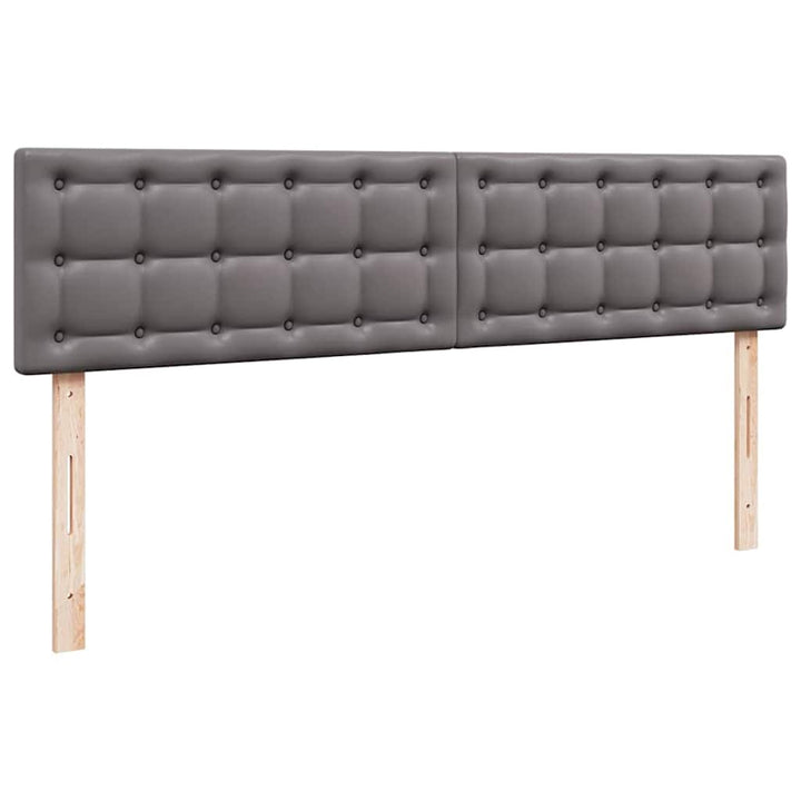 osmannisk seng med madrasser & LEDs 180x200 cm kunstlæder grå