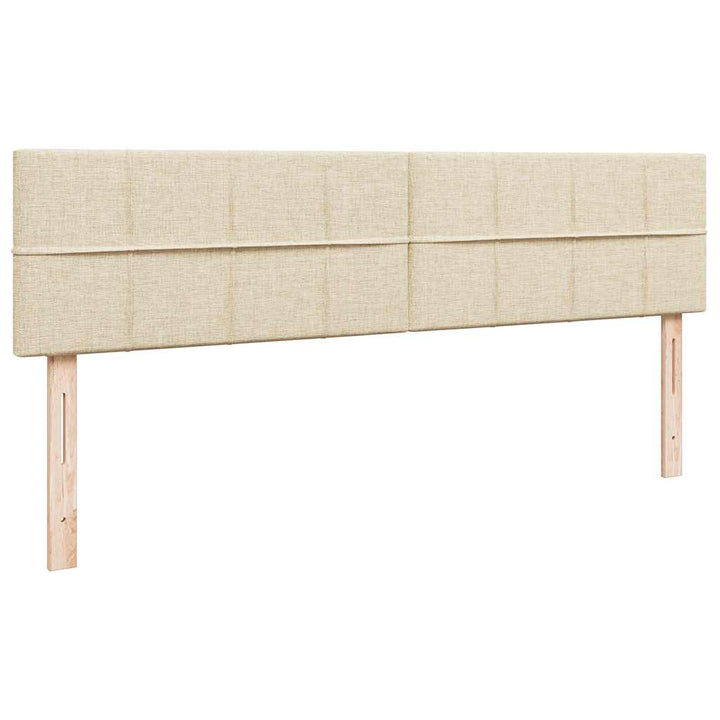 osmannisk sengeramme med madrasser 200x200 cm stof cremefarvet