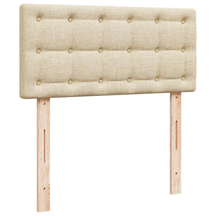 osmannisk sengeramme med madrasser 160x200 cm stof cremefarvet