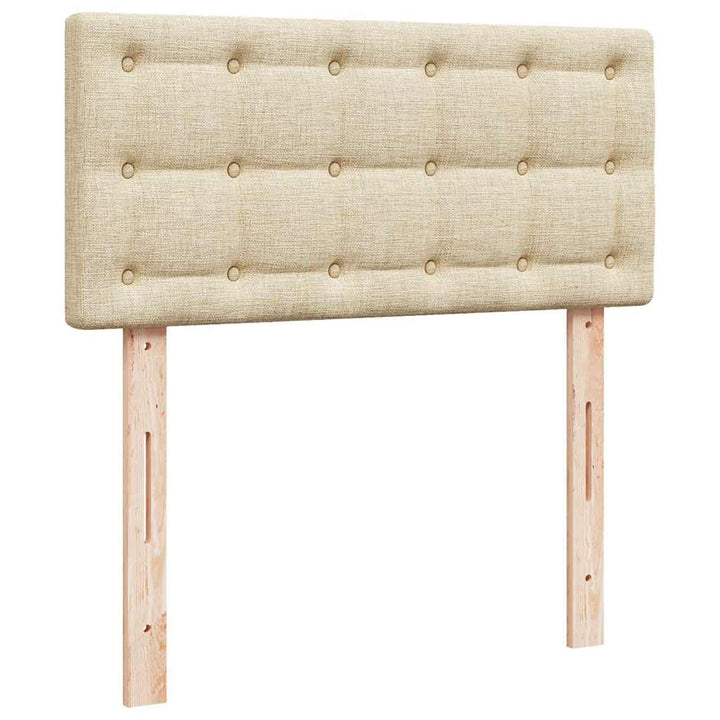 osmannisk sengeramme med madrasser 200x200 cm stof cremefarvet