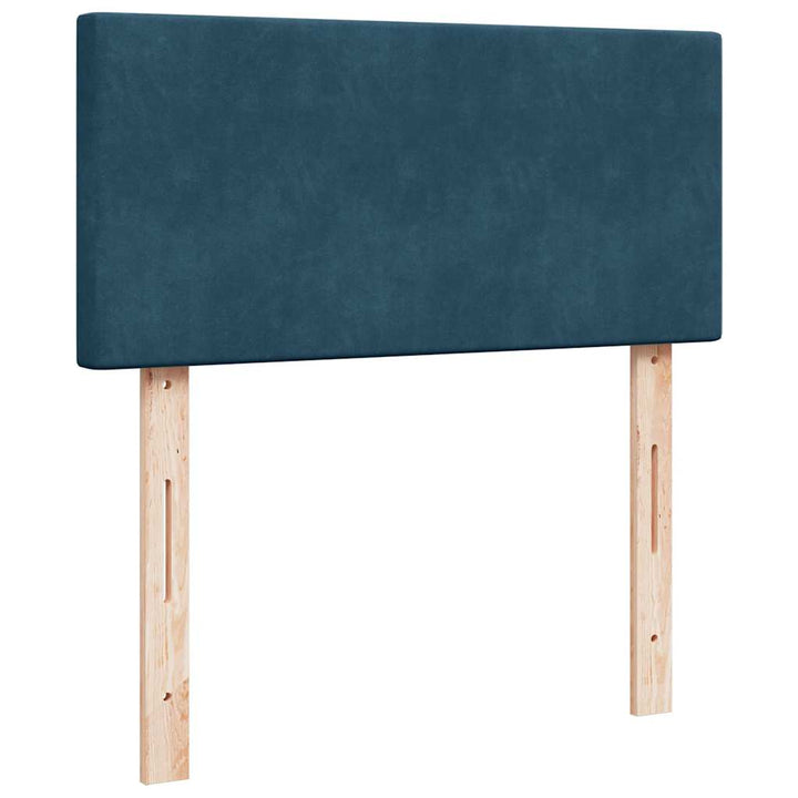 Ottoman seng med madrasser & LEDs Mørkeblå 200x200cm Fløjl