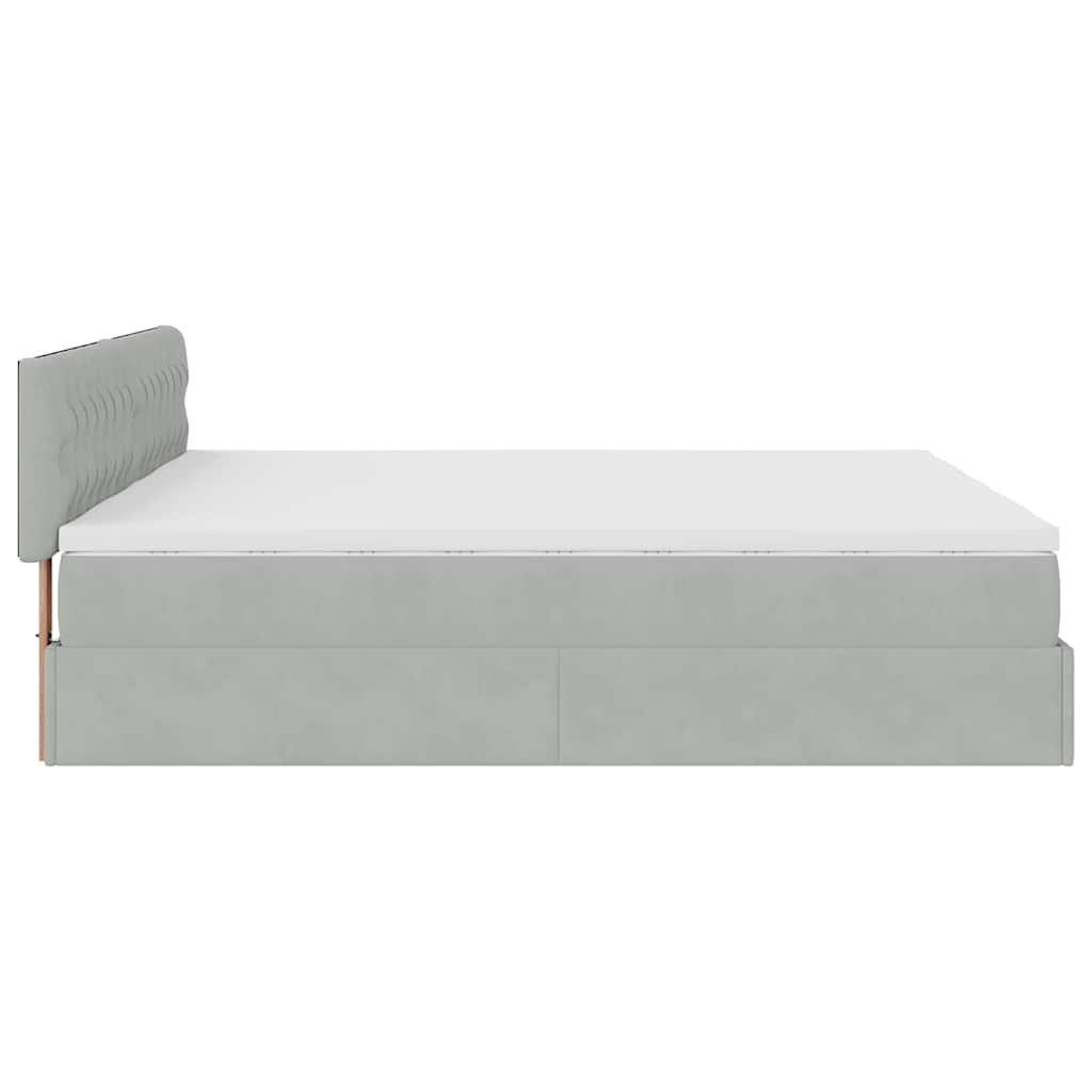osmannisk sengeramme med madrasser 180x200 cm fløjl lysegrå