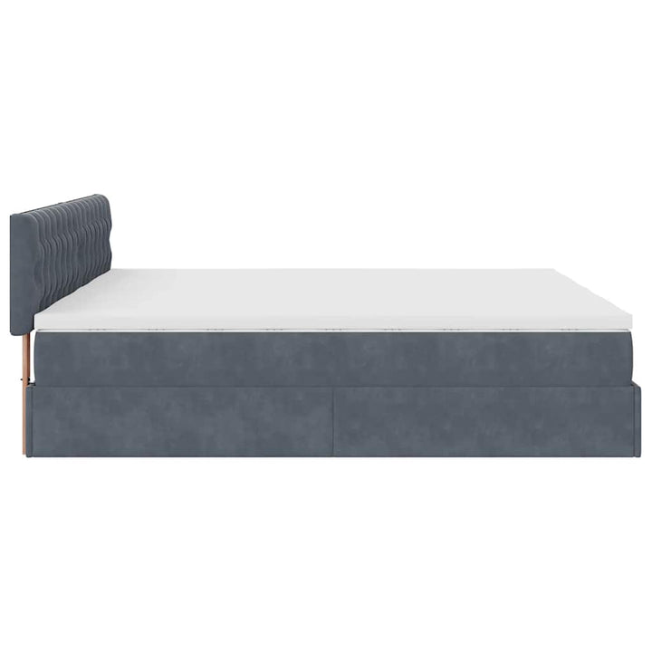 osmannisk sengeramme med madrasser 200x200 cm fløjl mørkegrå