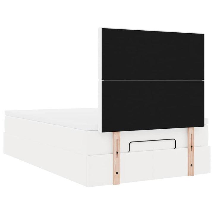 osmannisk sengeramme med madras 120x190 cm kunstlæder hvid