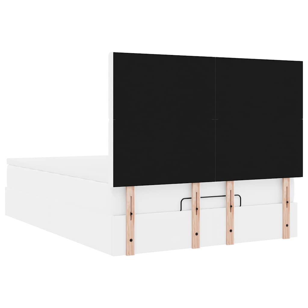 osmannisk sengeramme med madras 140x190 cm kunstlæder hvid